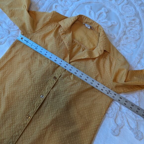 VINTAGE Miss Fashionality yellow long sleeve blouse 70s 80s - Picture 5 of 10